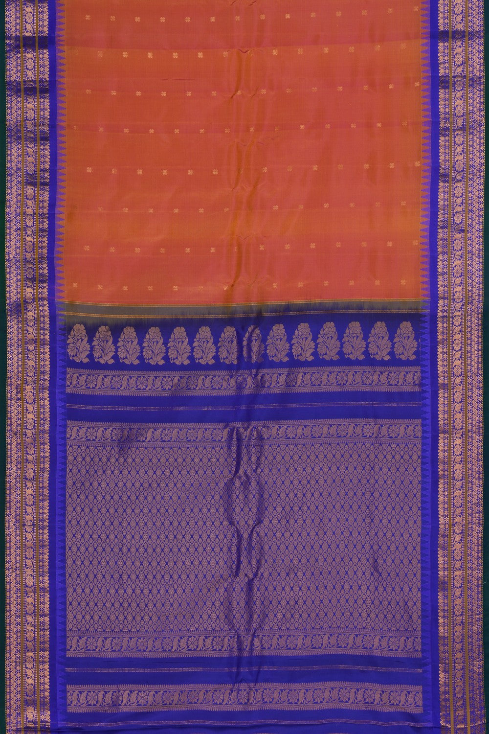 Gadwal Silk Orange Saree