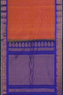 Image of Gadwal Silk Orange Saree