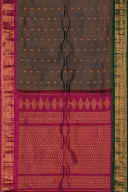 Image of Gadwal Silk Moss Green Saree