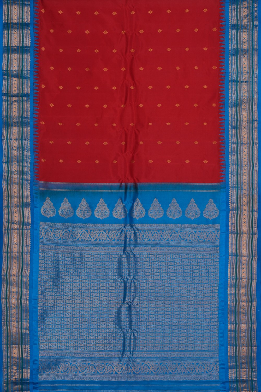 Gadwal Silk Red Saree