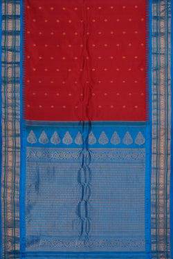 Image of Gadwal Silk Red Saree