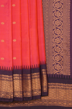 Image of Gadwal Silk Pink Saree