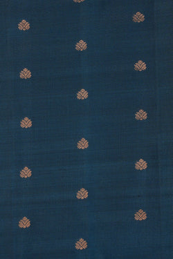 Image of Gadwal Silk Peacock Blue Saree