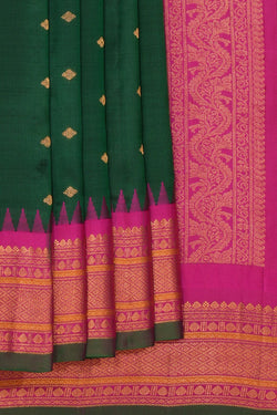 Image of Gadwal Silk Green Saree