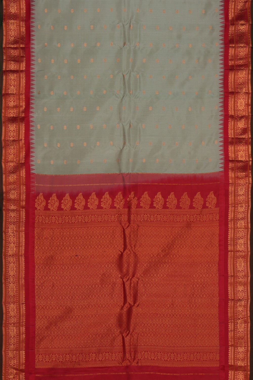 Gadwal Silk Sage Green Saree