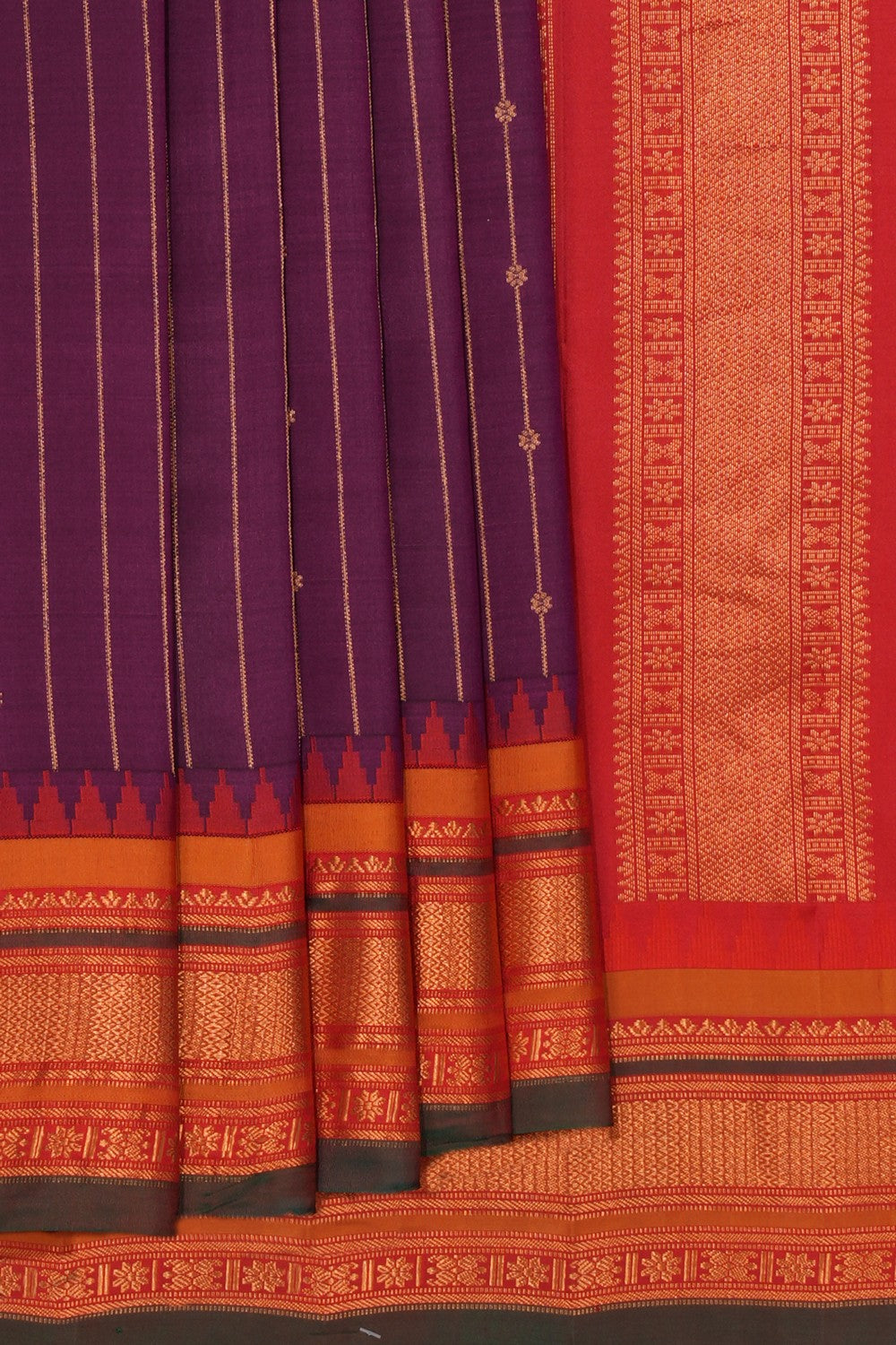 Gadwal Silk Violet Saree