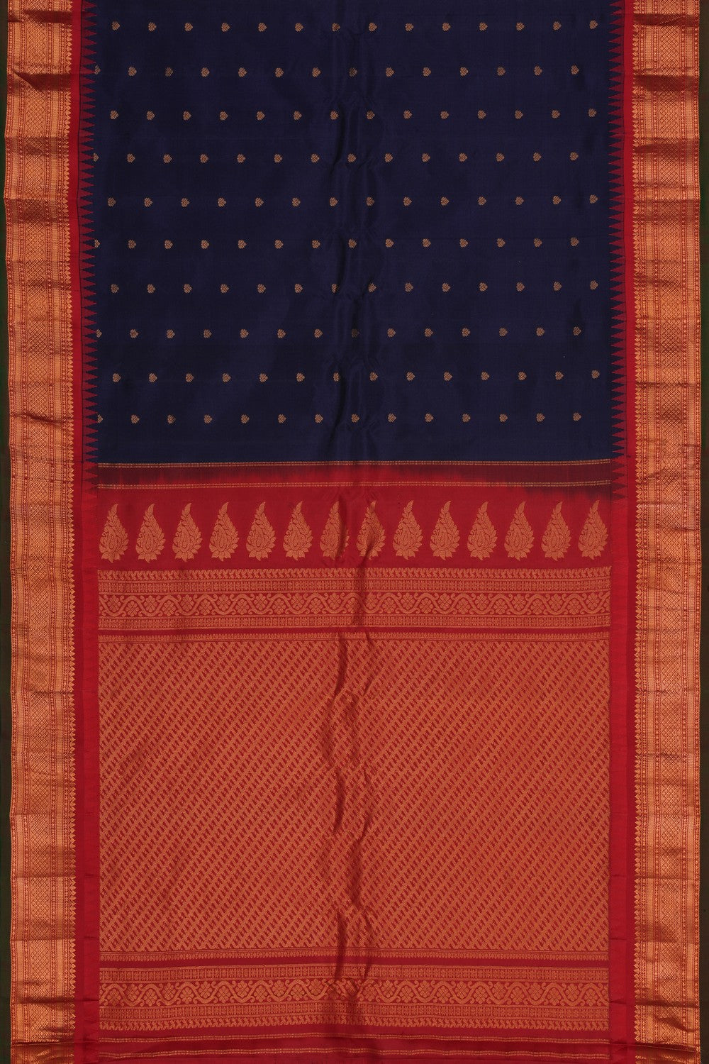 Gadwal Silk Navy Blue Saree