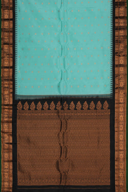 Image of Gadwal Silk Aqua Green Saree