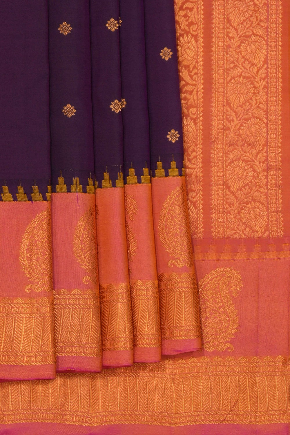 Gadwal Silk Violet Saree