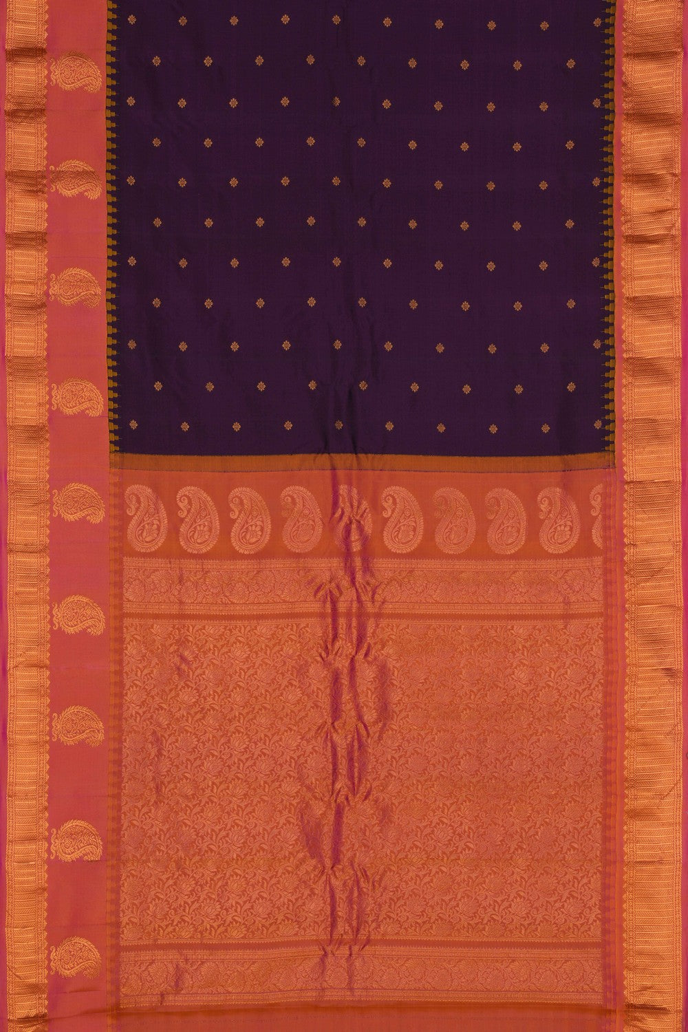 Gadwal Silk Violet Saree