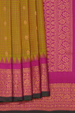 Image of Gadwal Silk Spring Green Saree