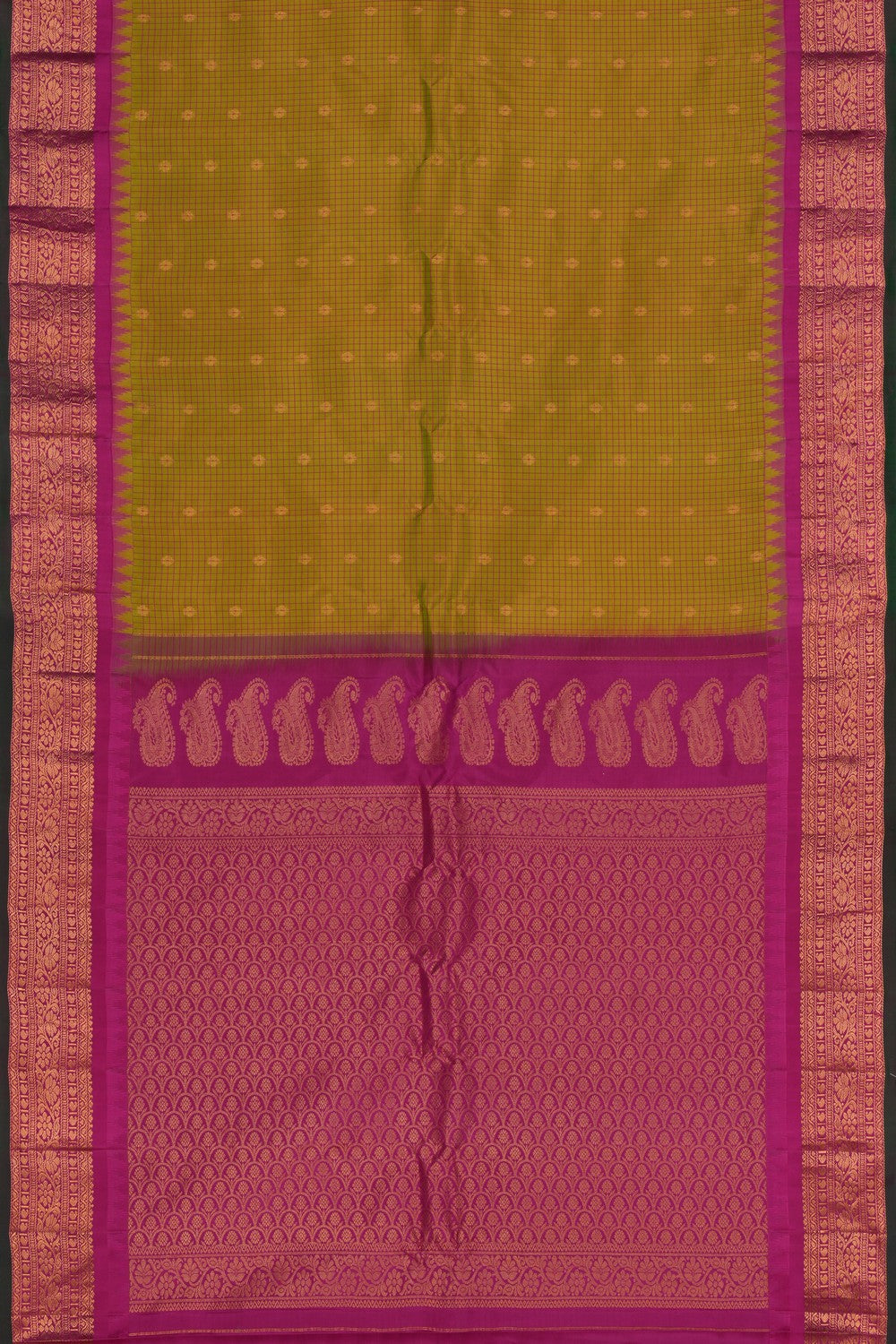 Gadwal Silk Spring Green Saree