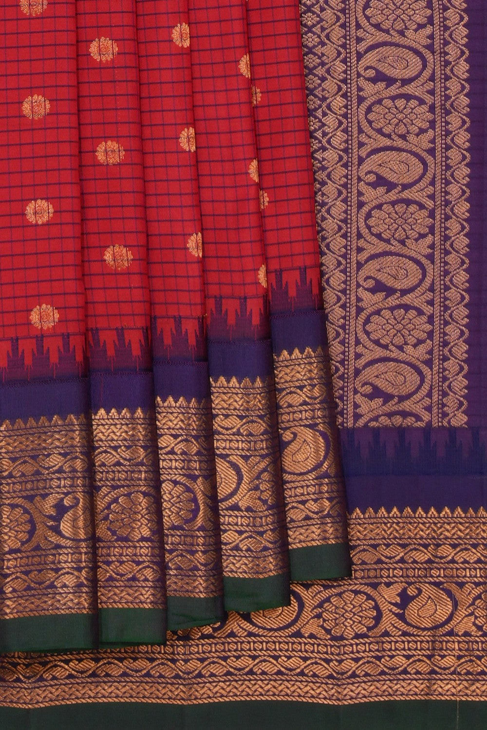 Gadwal Silk Red Saree