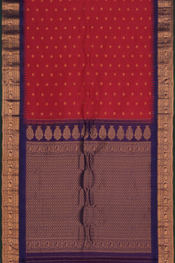 Image of Gadwal Silk Red Saree