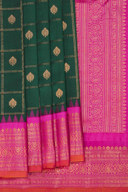 Image of Gadwal Silk Green Saree