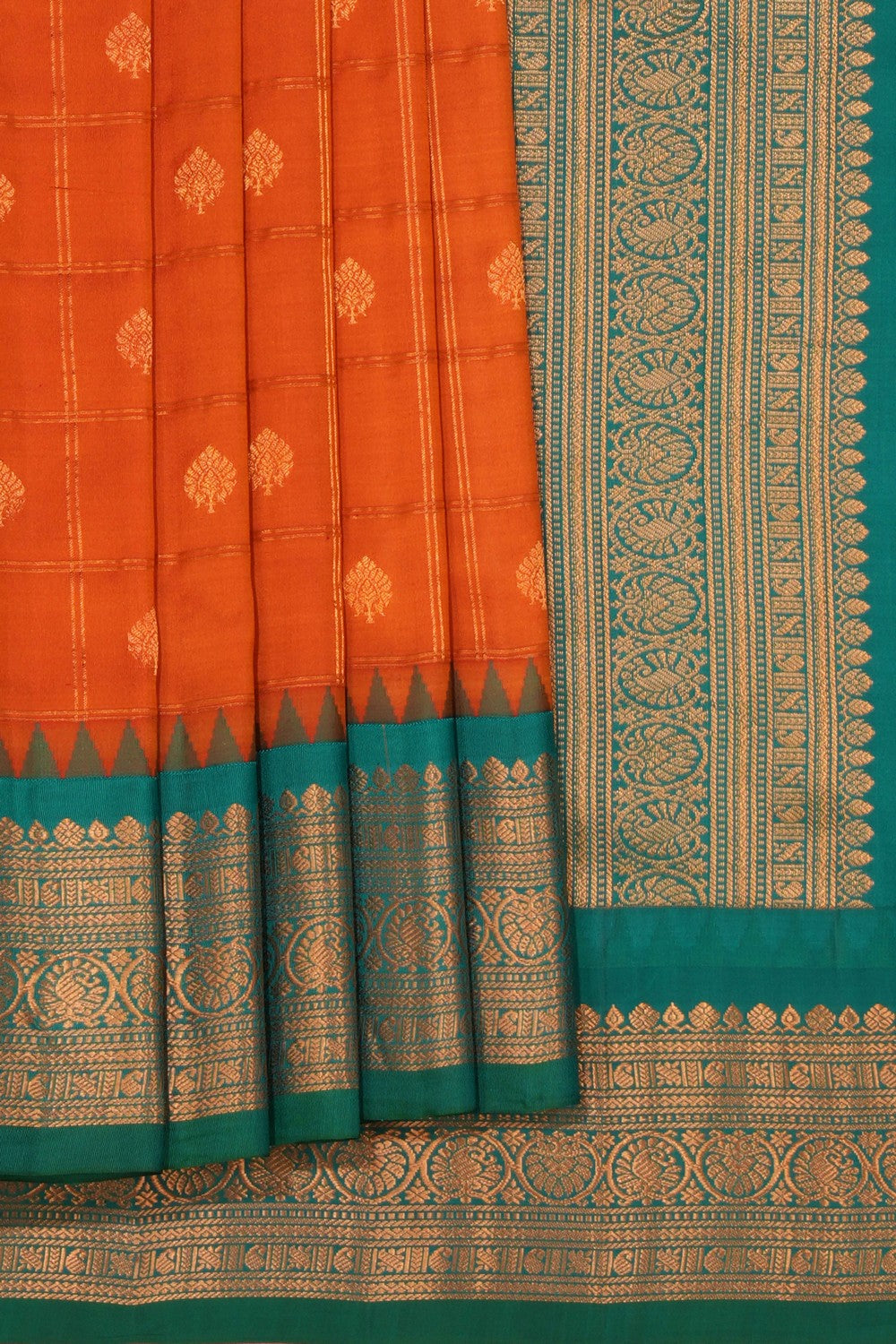 Gadwal Silk Orange Saree