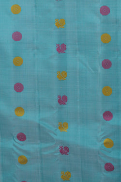 Image of Gadwal Silk Turquoise Green Saree