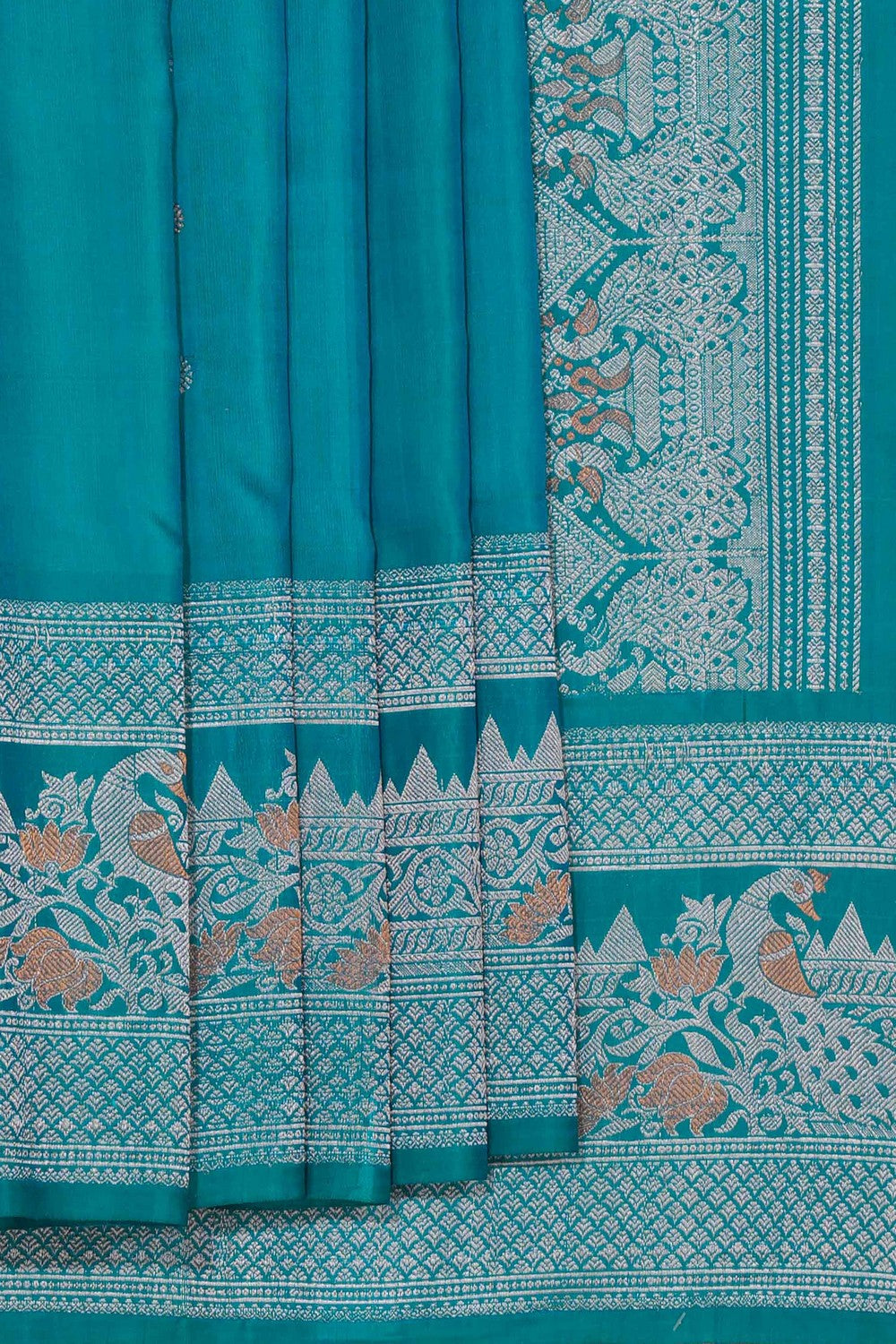 Gadwal Silk Sea Blue Saree