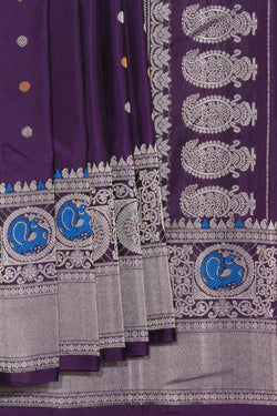 Image of Gadwal Silk Violet Saree