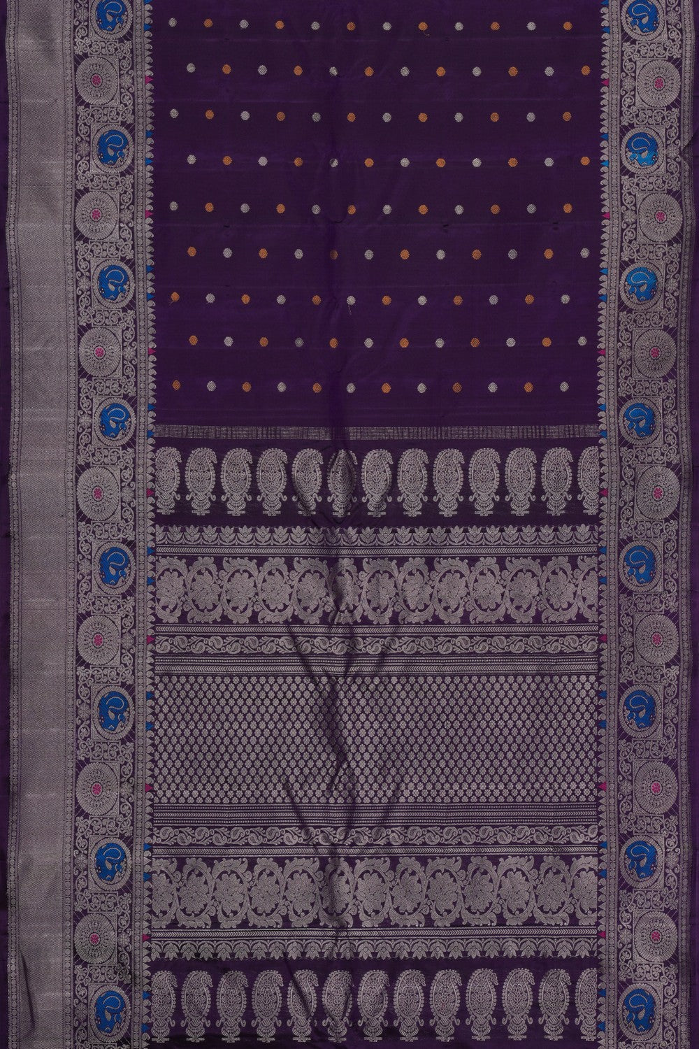 Gadwal Silk Violet Saree