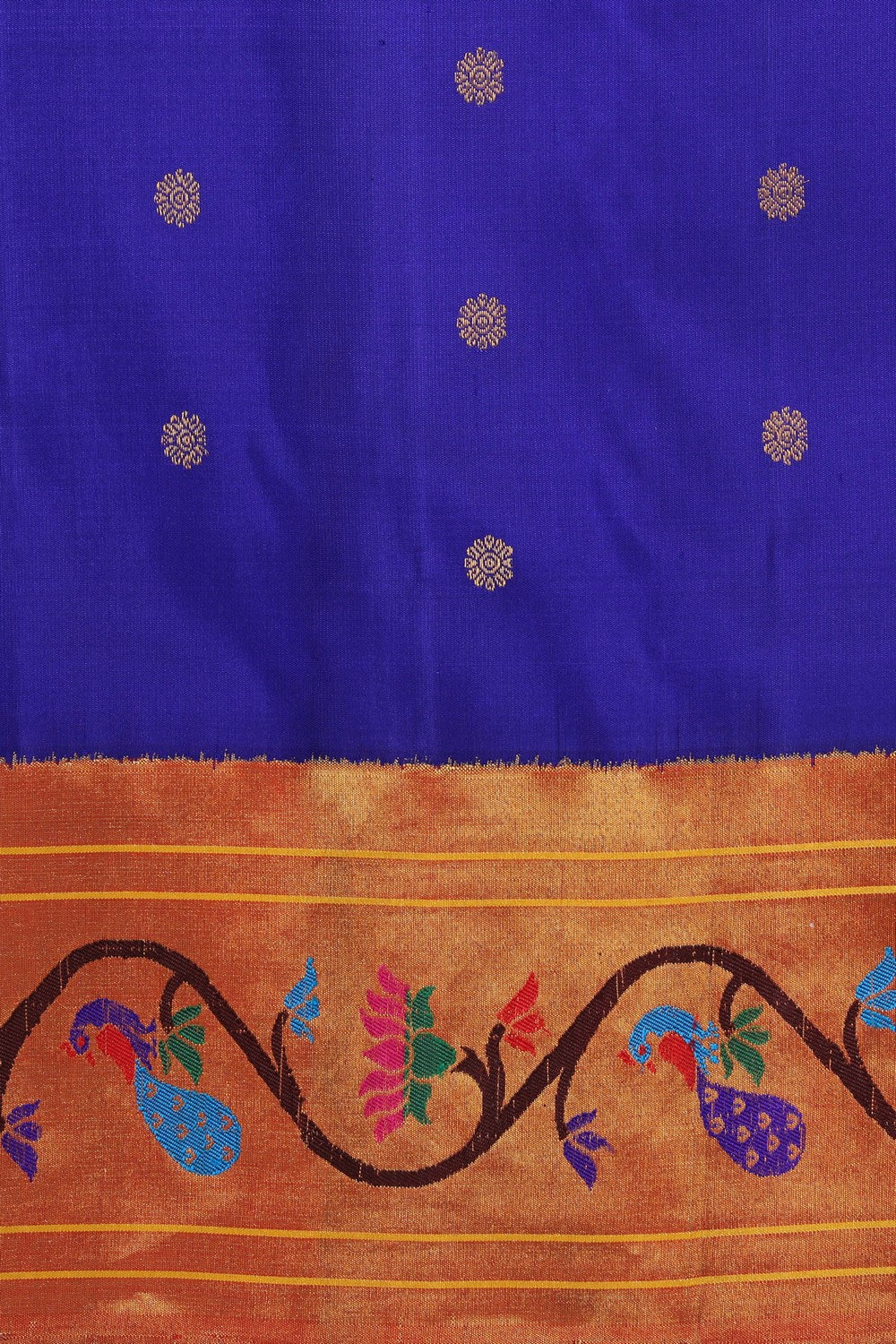 Image of Gadwal Silk Indigo Blue Saree