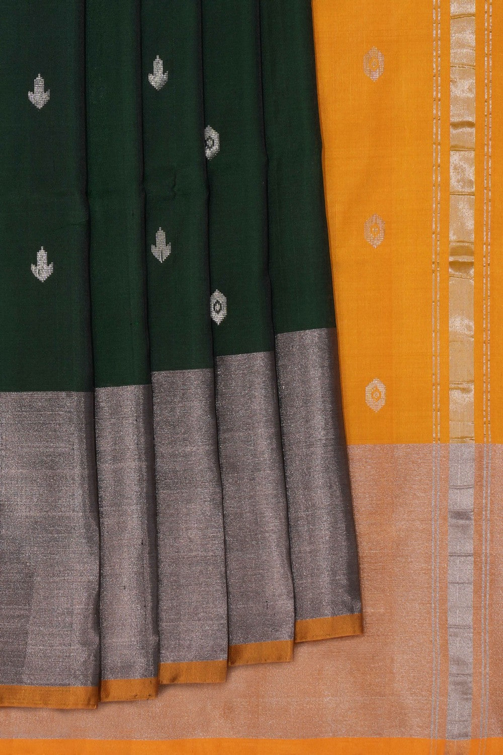 Uppada Silk Bottle Green Saree