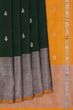 Image of Uppada Silk Bottle Green Saree