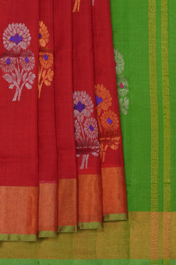 Image of Uppada Silk Red Saree