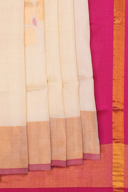 Image of Uppada Silk Ivory Off-White Saree