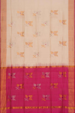 Image of Uppada Silk Ivory Off-White Saree