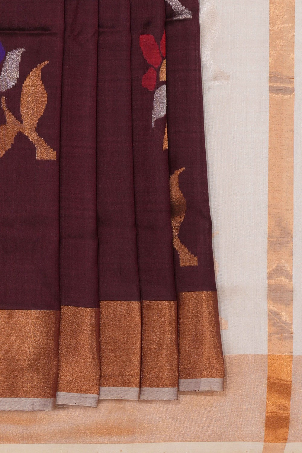 Uppada Silk Coffee Maroon Saree