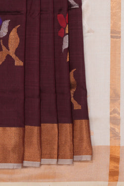 Image of Uppada Silk Coffee Maroon Saree