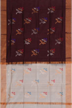 Image of Uppada Silk Coffee Maroon Saree