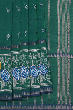 Image of Mangalgiri Silk Embroidery Saree