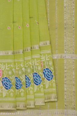 Image of Mangalgiri Silk Embroidery Saree