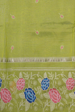 Image of Mangalgiri Silk Embroidery Saree