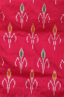 Image of Pochampally Ikat Silk Pink Saree