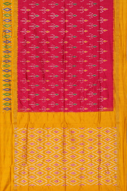 Image of Pochampally Ikat Silk Pink Saree