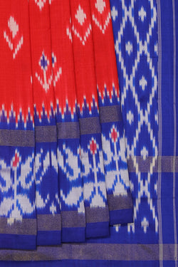 Image of Pochampally Ikat Silk Red Saree