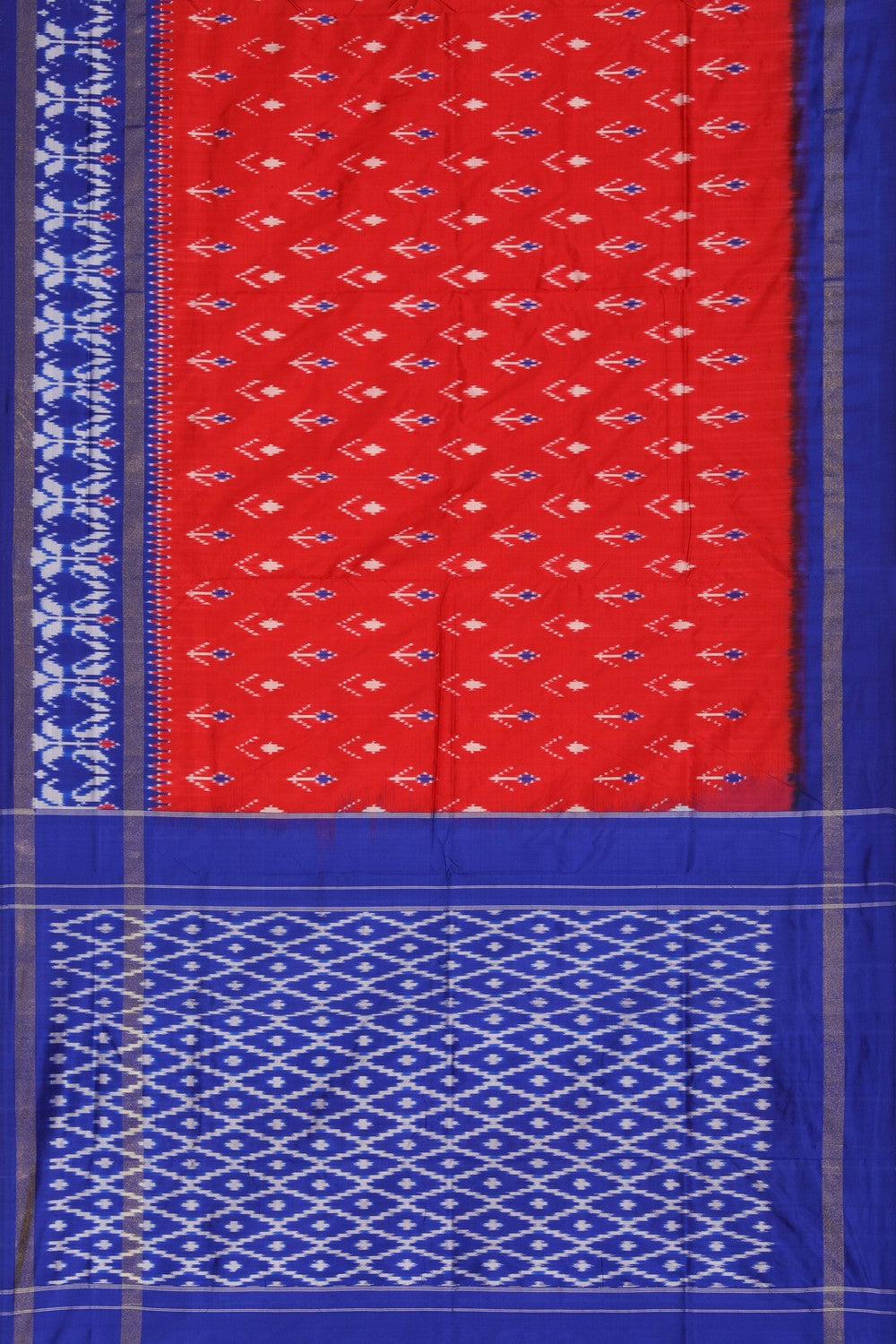 Pochampally Ikat Silk Red Saree