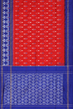 Image of Pochampally Ikat Silk Red Saree