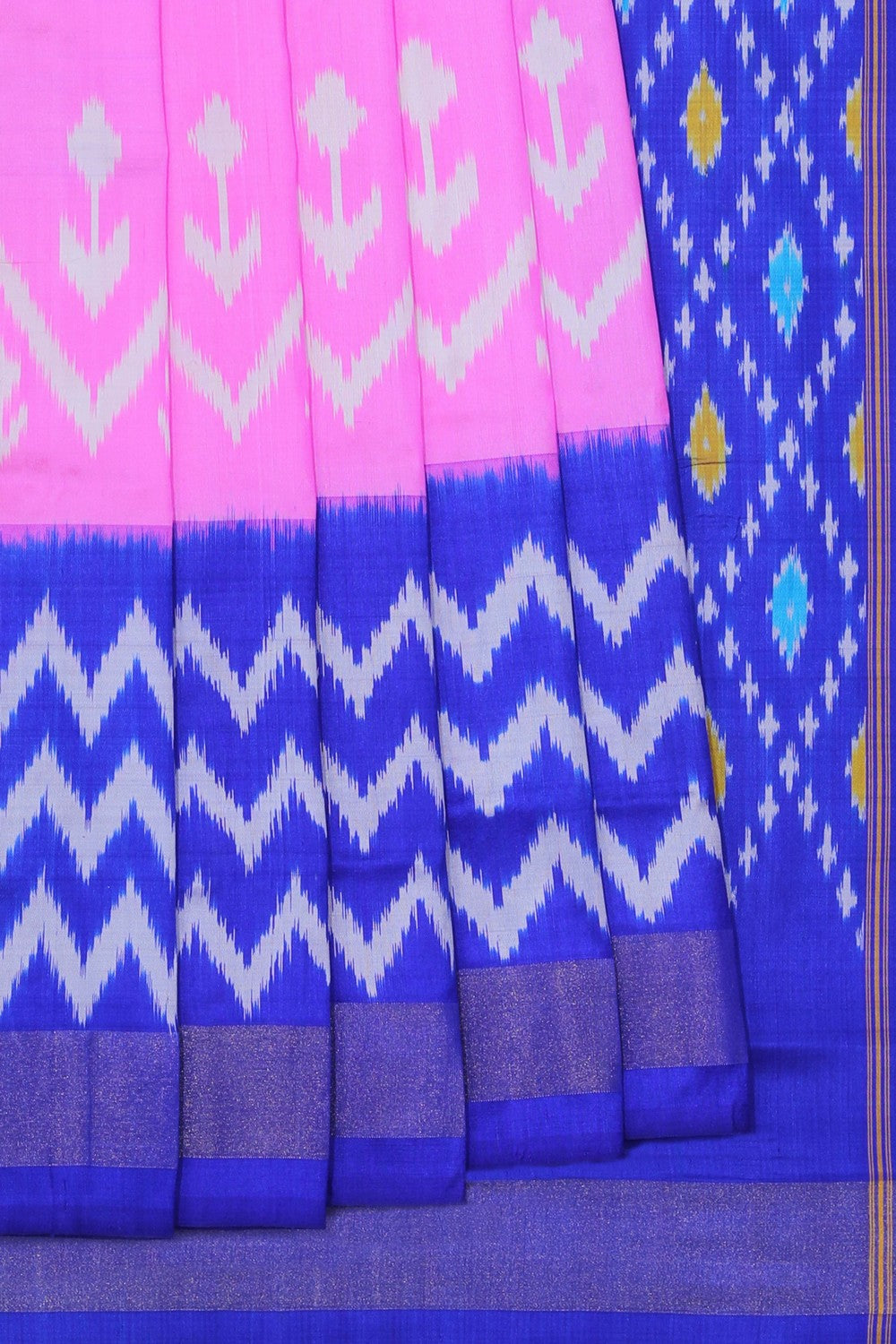 Pochampally Ikat Silk Lotus Pink Saree