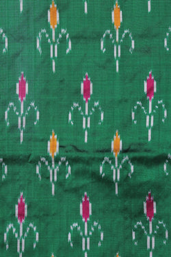 Image of Pochampally Ikat Silk Green Saree