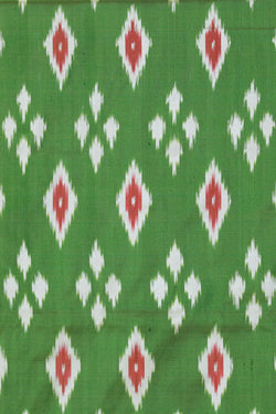 Image of Pochampally Ikat Silk Green Saree