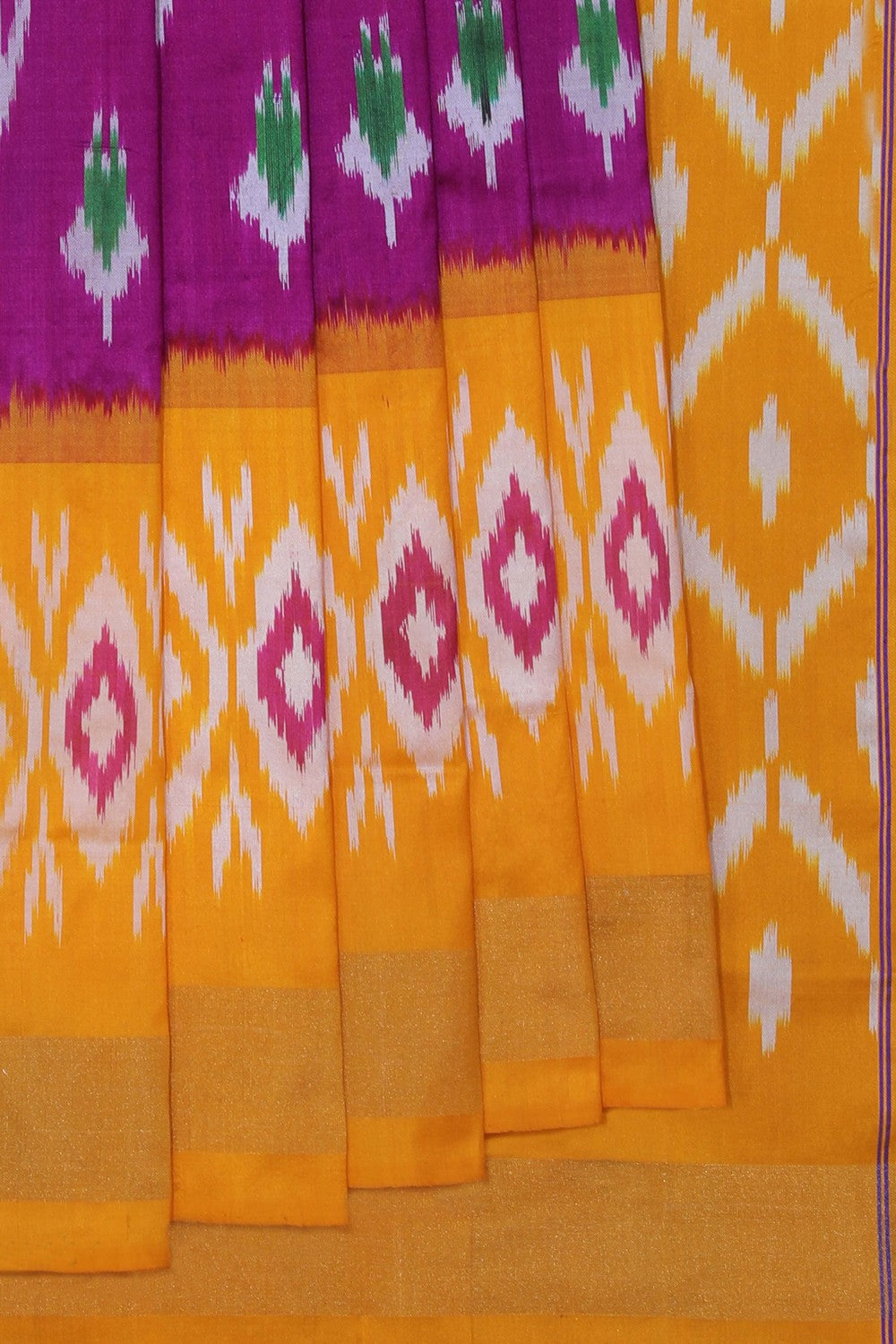 Image of Pochampally Ikat Silk Purple Saree