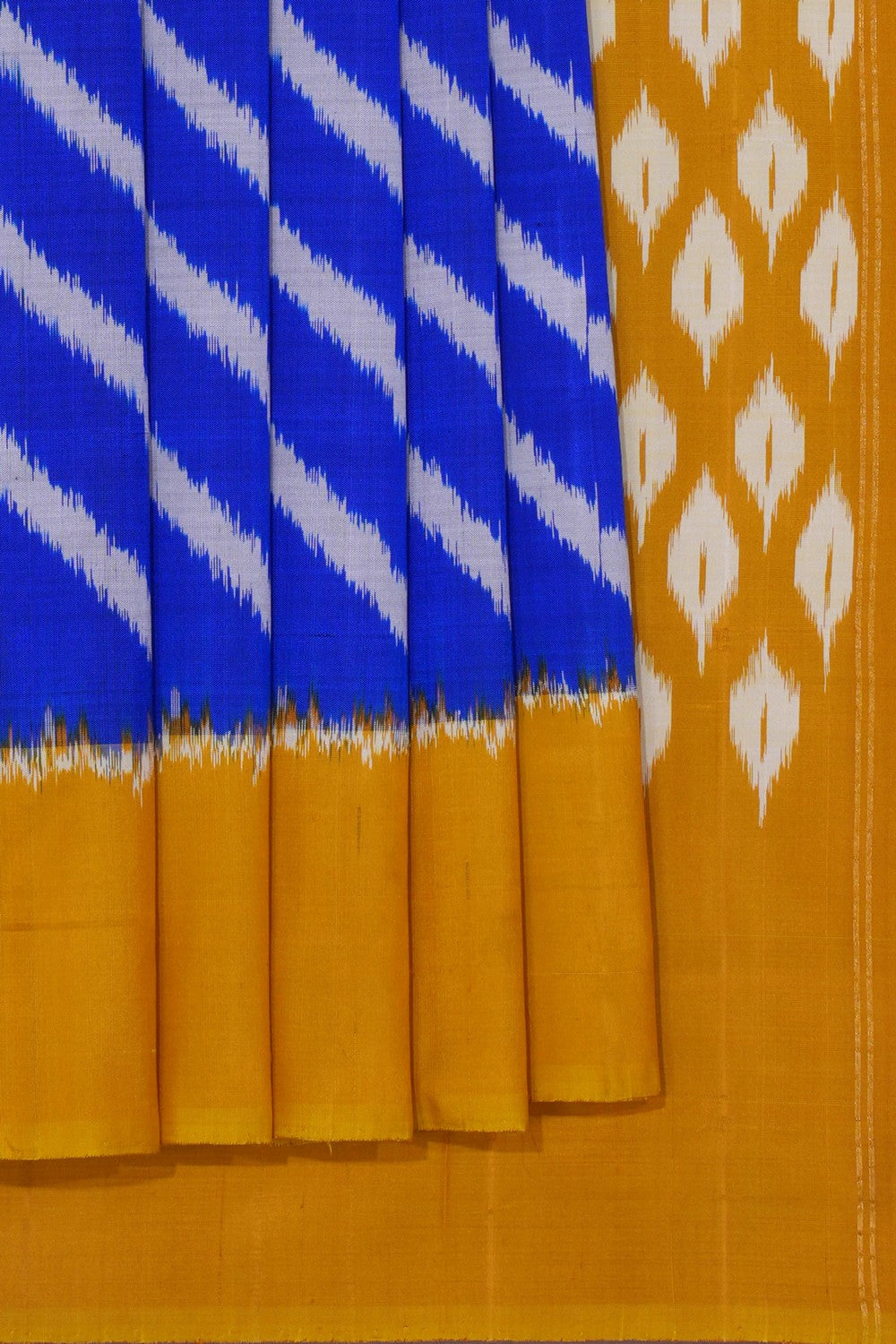 Pochampally Ikat Silk Royal Blue Saree