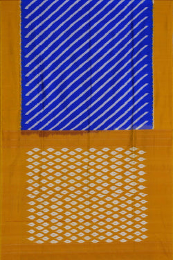 Image of Pochampally Ikat Silk Royal Blue Saree