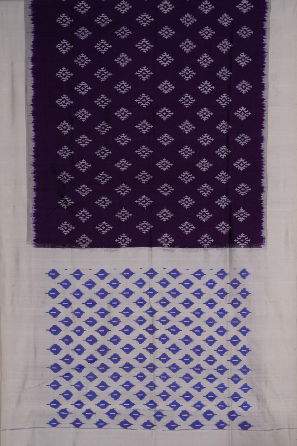 Pochampally Ikat Silk Violet Saree