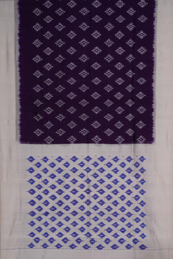 Image of Pochampally Ikat Silk Violet Saree