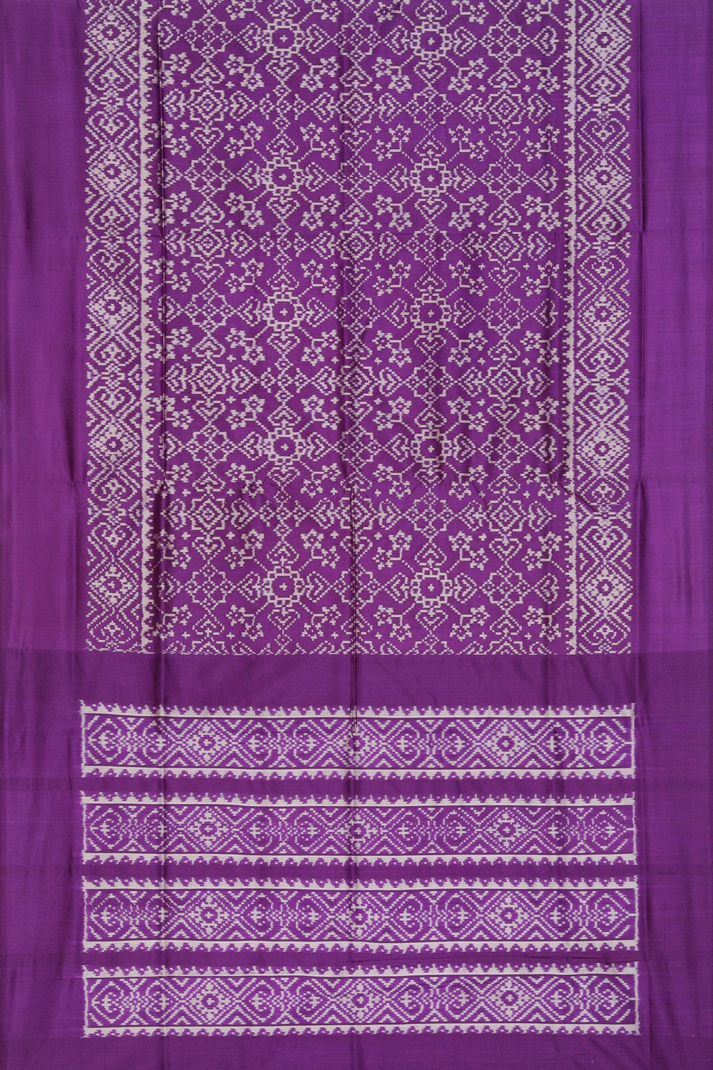 Pochampally Ikat Silk Violet Saree